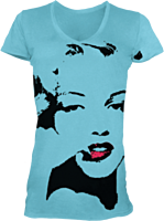 Marilyn Monroe - Red Lips Aqua Female T-Shirt
